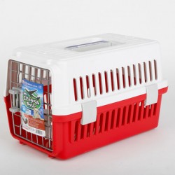Charity Sale‑ IRIS ATC-460寵物航空飛機籠(白/紅)(貓、小型犬適用~5kg)(全新)