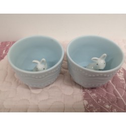 Special Sale- 一對兔兔茶杯(粉藍)