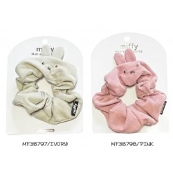 Boutique- Miffy Corduroy Hair Tie (Ivory/ Pink)