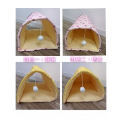 Dual-purpose Detachable Tunnel/Warm Nest (Pink Peach/Yellow Ice Cream)