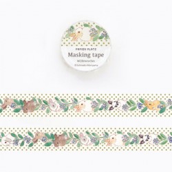 森山標子 Papier Platz Masking Tape (52-025 :勿忘草與兔子)