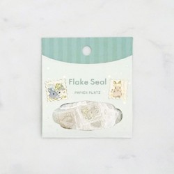 森山標子 Papier Platz Flake Seal / Sticker (37-888:兔子和花)