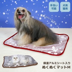 日本DoggyMan 寵物專用保暖墊 M size (可可雪花圖案/ 暗紅雪花圖案)