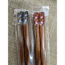 Special Sale- 23cm長 和風兔子木筷子 一對(藍/紅)
