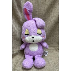 日本正版 兔兔公仔 (紫色豎耳兔睡覺款)