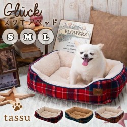 日本Tassu英倫風超極暖寵物床 (S) (A3-橙色格)