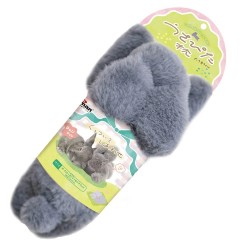 日本MiniAniman 兔兔貼貼枕 (豎耳銀灰兔款)