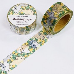 森山標子 Papier Platz Masking Tape (37-856 :蒲公英和兔子)