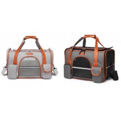 Foldable & Breathable Pet Bag (L) (Dark Grey/Light Grey)