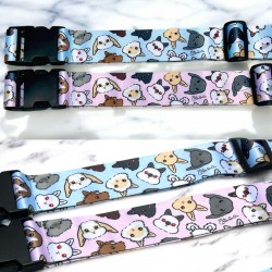 BunBunCha Luggage Straps (Blue/Pink)