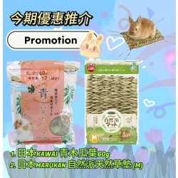(推廣價) Kawai 青木瓜葉60g + 日本Marukan 自然派 天然草墊 (M)
